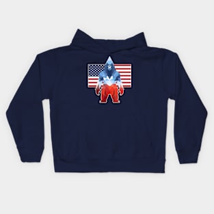 Geometric Bigfoot 4th of July Design Kids Hoodie